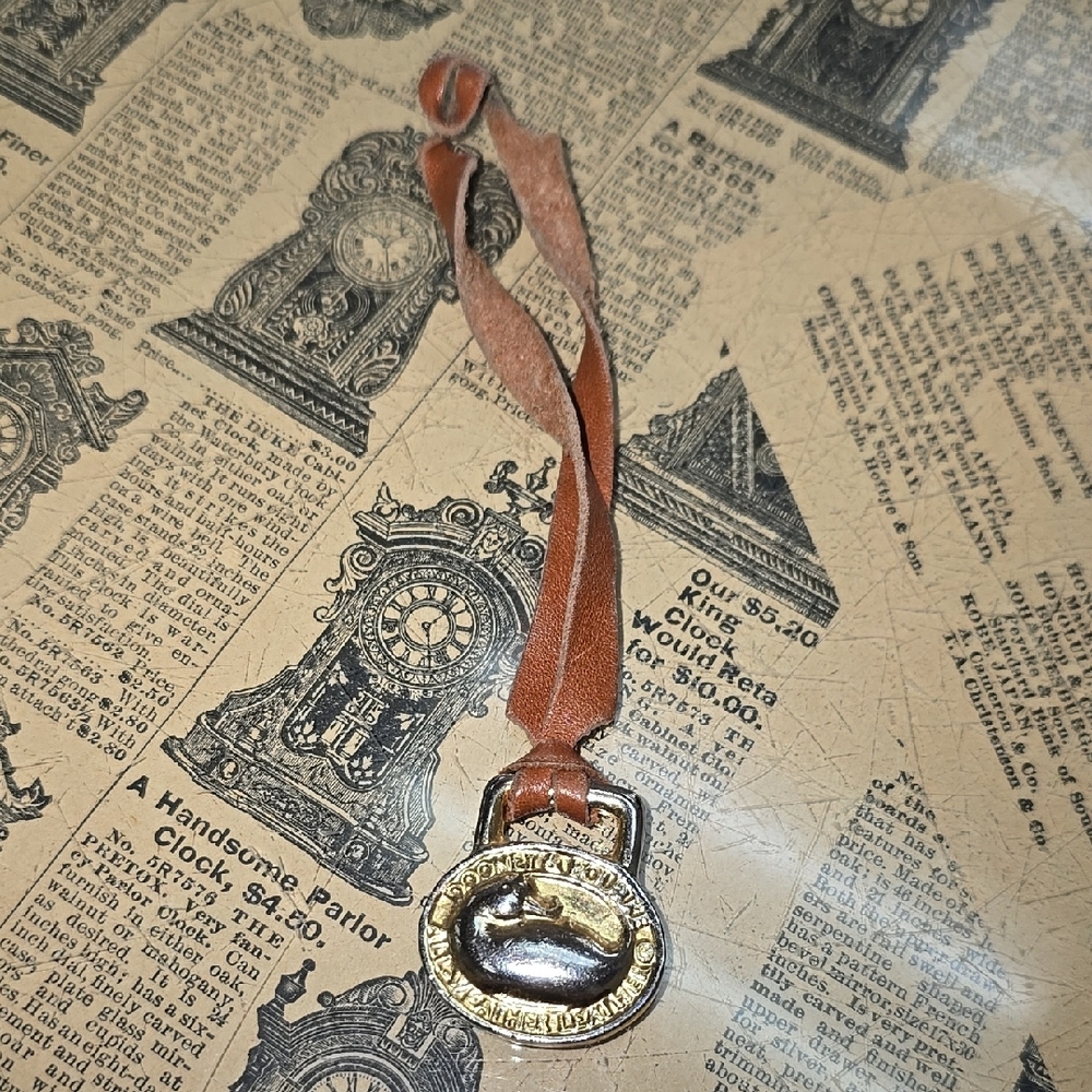 Dooney & Bourke Brown Leather Keychain with Gold Accent - Picture 3 of 3